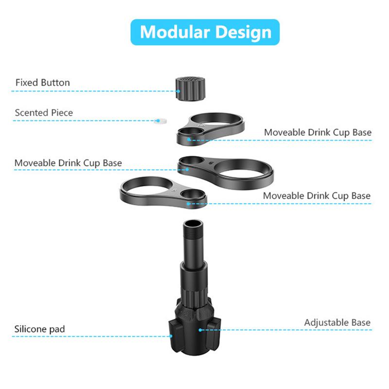 Adjustable 3 In 1 Car Cup Holder Expander Adapter 360 Rotating Insert Drinks Support Base Car Cup Mount Beverage Bottle Bracket