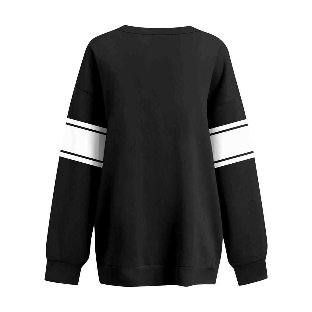 Women's Loose And Comfortable Letter V-neck Sportswear Long-sleeved Sweatshirt Daily Matching Clothes
