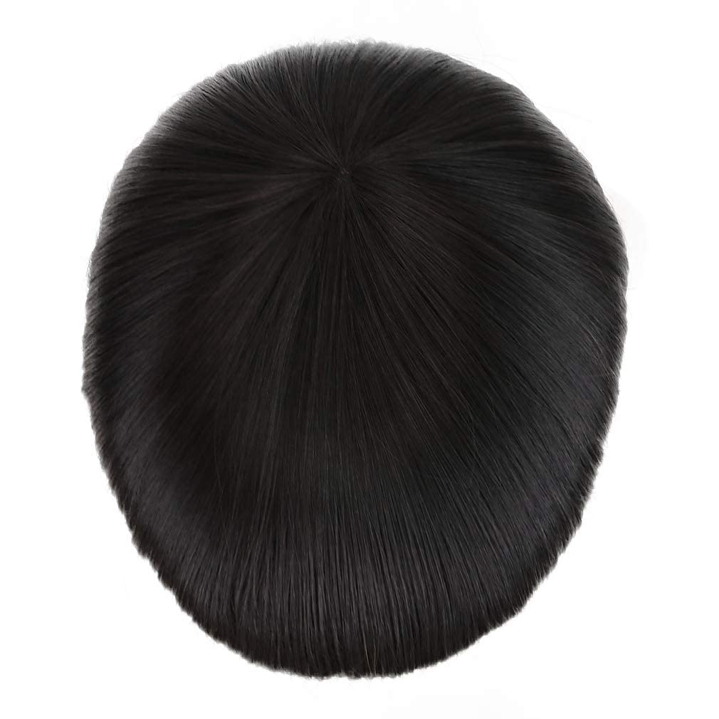 FREE BEAUTY Short Black Cosplay Wig 1960s Synthetic Bowl Cut Mushroom Hair Anime Wig for Everyday Christmas Costume - Men's Use, Halloween,