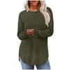 Women's New Loose Round Neck High-low Curved Hem Top for Women, T-shirt