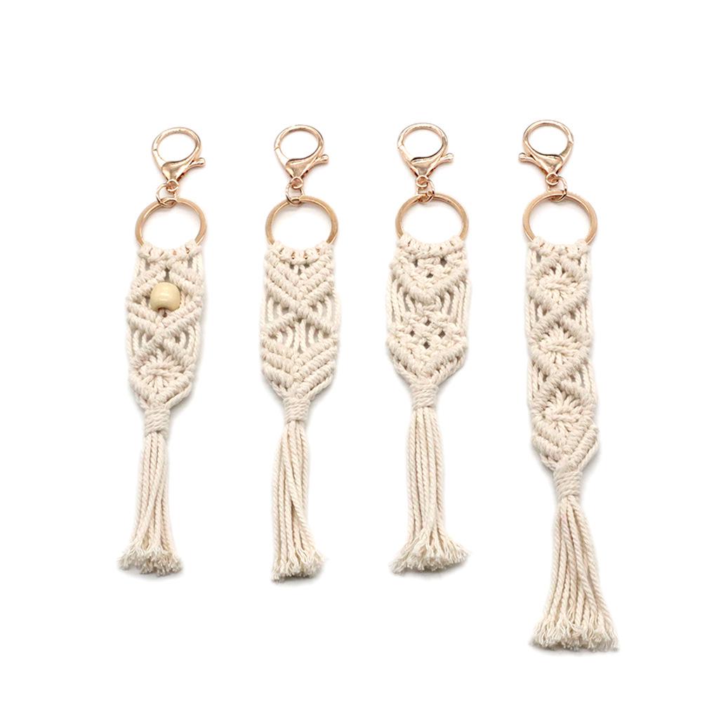 Nordic Handmade Bohemian Cotton Rope Keychain Bag Pendant