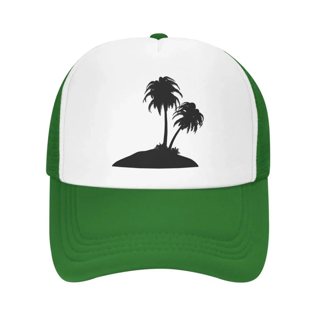 Tropical Tree Mesh Baseball Cap Coconut Palm Tree Adjustable Trucker Hat Snapback Sports Hat for Unisex Women