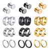 1 Pairs Multi Types Unisex Black Gold Color Stainless Steel Earring For Women Men Punk Gothic Piercing Fake Earrings Jewelry