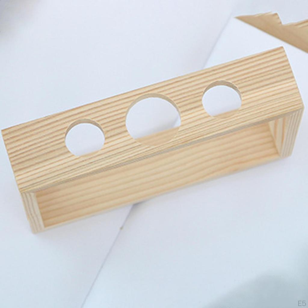 Glass Vase with Vintage Wooden Stand Desktop Terrarium for Hydroponics Plant