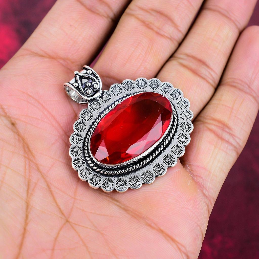 Rubellite Pendant, 925 Sterling Silver Pendant Gemstone Jewelry, Handmade Pendant Amazing Jewelry, Gift For Her