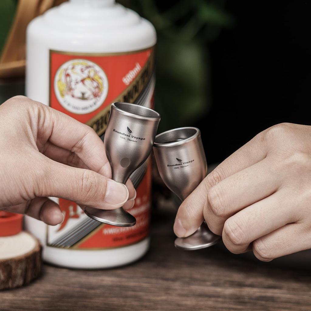 Boundless Voyage Titanium 15ml Shot for Western and Baijiu Perfect for and Stylish sake A great gift for and Goblet, Capacity, Glass, Sake, Liquor,