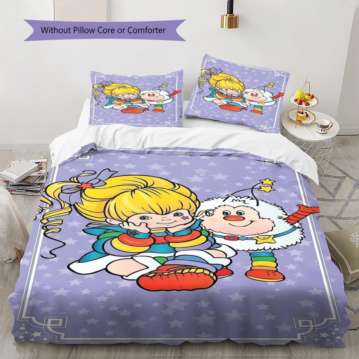 

Rainbow Brite Pattern Bedding Quilt Set Quilt Cover Pillowcase Home Decoration Gift (1 * duvet cover + 2 * pillowcase, without core) 140x200cm