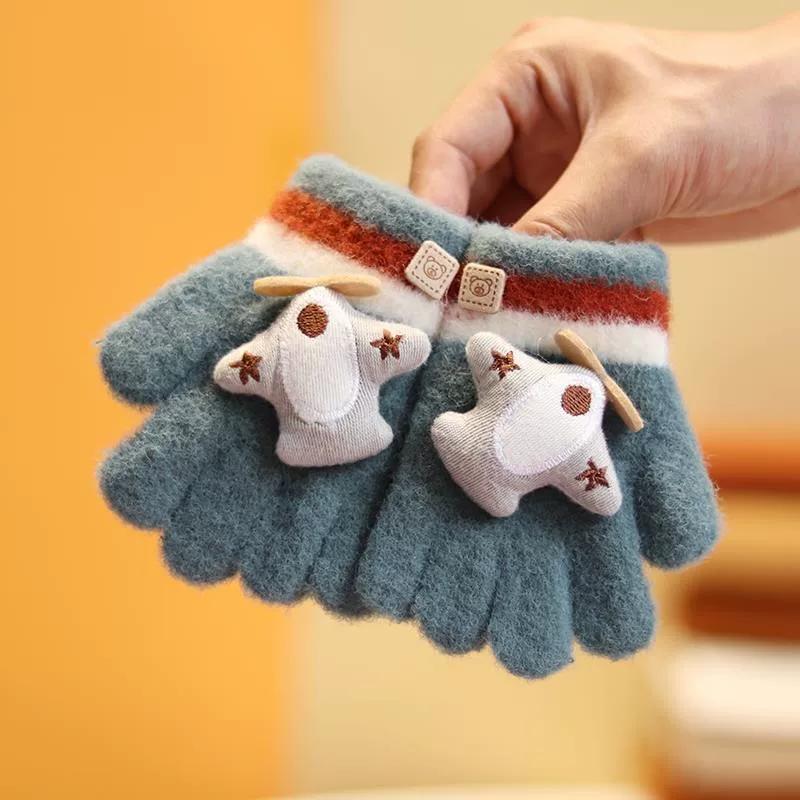 Baby Gloves for Winter, Cute and Warm for Toddlers, Boys and Girls, Five-Fingered Plush Gloves for Babies
