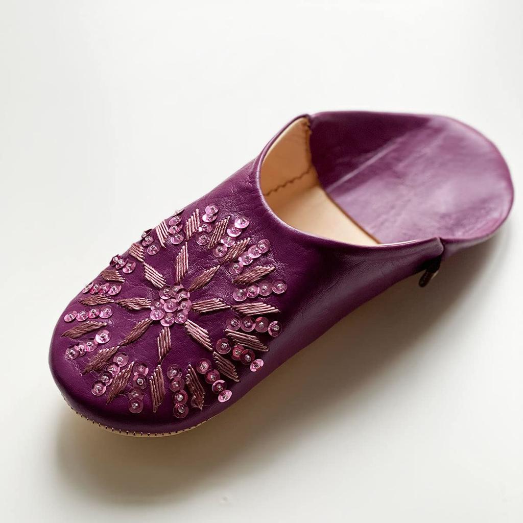 Babouche à paillettes Dahlia [cher Maroc] (LL) (26 cm)