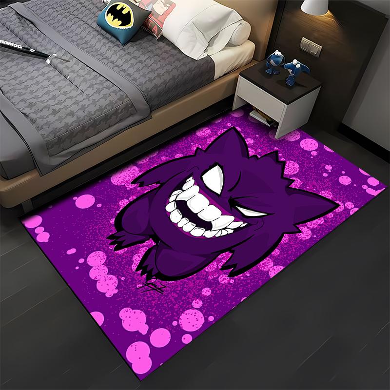 Pokemen Gengar Cartoon Pattern Living Room Bedroom Carpet Bedside Floor Mat 15 Sizes Kid's Room Cloakroom Play Mat Area Rug Gift