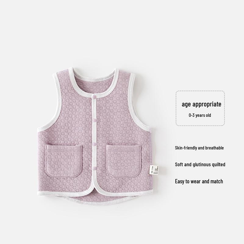 Pikowana ciepła kamizelka dziecięca dla chłopców i dziewczynek – Jesienno-zimowa odzież wierzchnia warstwa bazowa