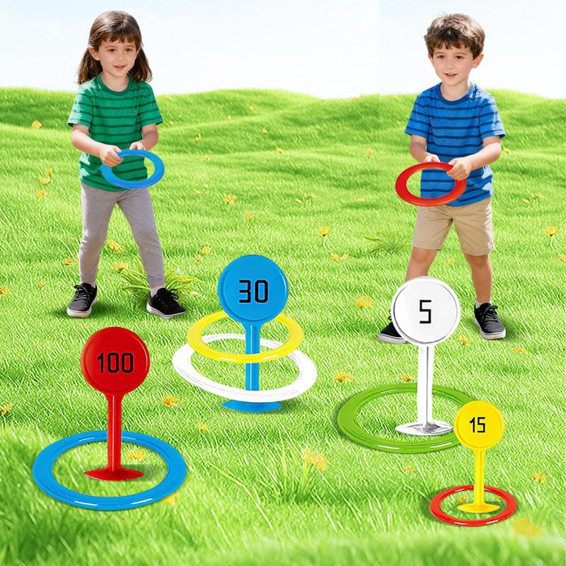 Ringwurfspiel für Kinder im Freien - Strandrasenspielzeug für Freizeit und Spaß