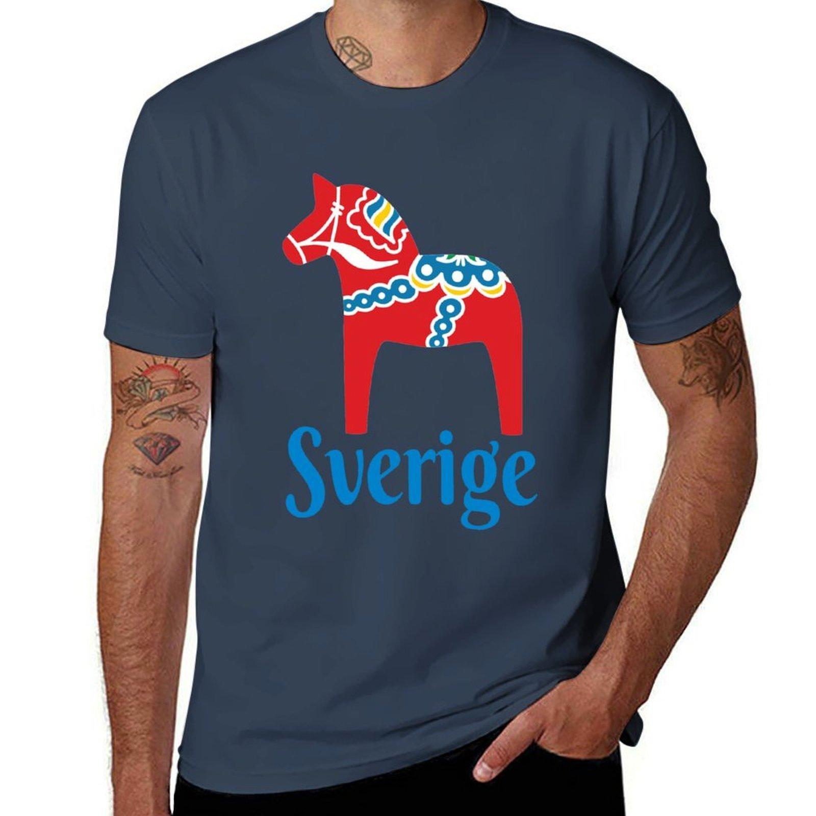 Sverige Dala Dalarna Sweden Horse Dalecarlian Swedish Tshirt Dry Fit Running Short Sleeve Top S