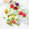 50Pcs Mini Rose Artificial Flowers Heads 2cm Buds Fabric Flower Wedding Decoration Craft Supplies Ribbon Bow-Knot Gift Decor