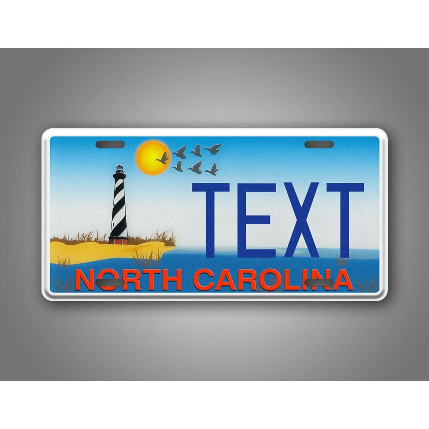 

Personalized North Carolina License Plate Tin Sign Metal Wall Art Decor Waterproof For Car Home Garage