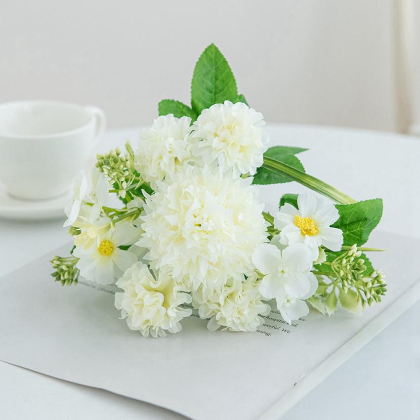 Artificial Flowers Silk Lilac Ball Chrysanthemum Wedding Wreath Home Room Table Yard Festival Decor Bridal Bouquet DIY Gift prop