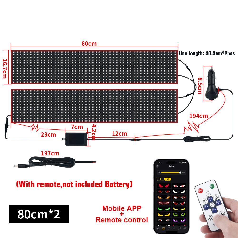 Devil's Eye LED Matrix Pixel Flexible Panel Night Light DIY Programmable Display Bluetooth App Control Lamp Car Truck Windshield
