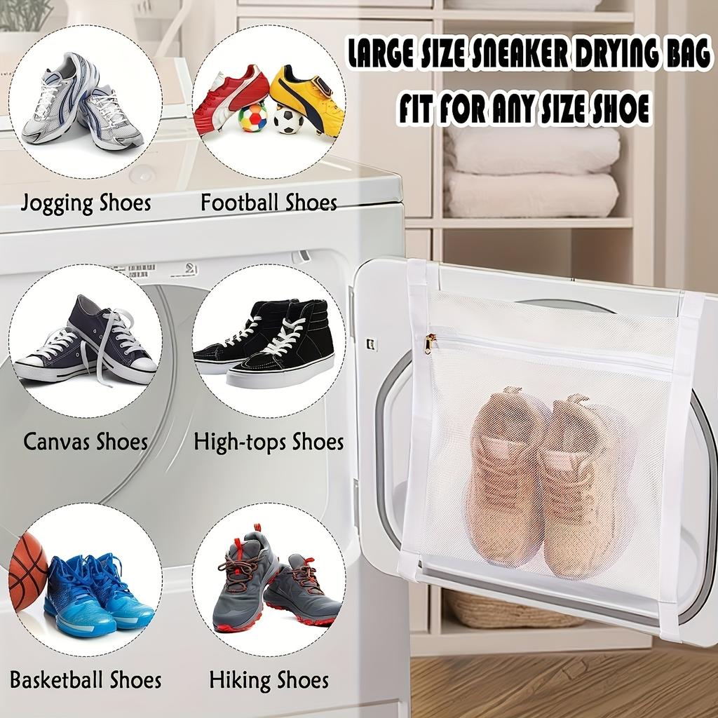 Sneaker Drying Bag with Elastic Strap,Durable Shoe Washing Bag, Sneaker Washing and Drying Mesh Bag Washing Machine Drying Bags for Shoes and Clothing