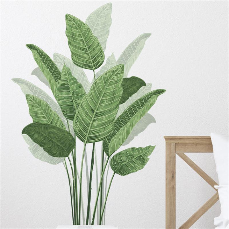

2 шт. наклейки на стену с тропическими растениями и листьями монстеры для гостиной, съемные водонепроницаемые