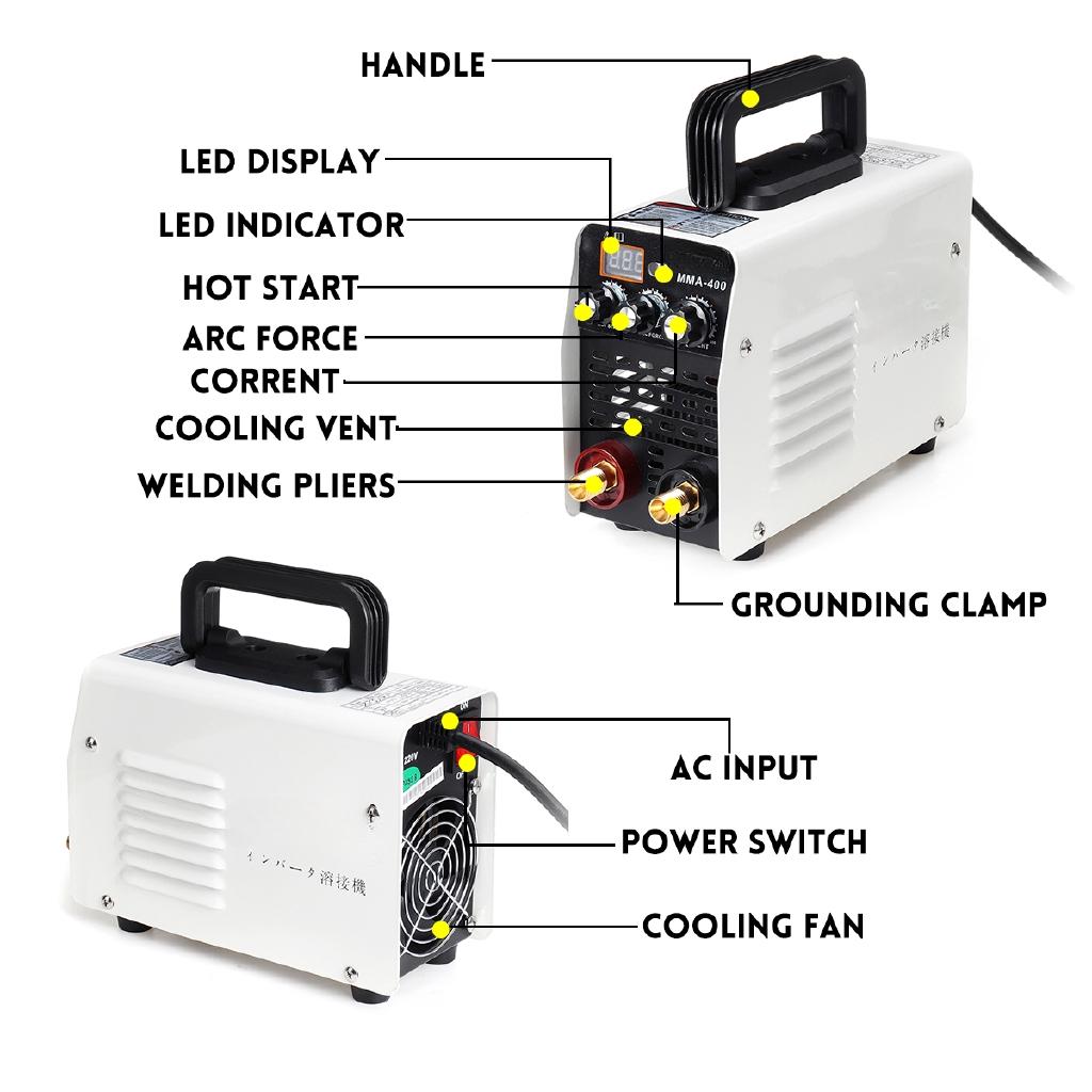 White IGBT Inverter Hot Start MMA Arc Welder Welding Machine Tool for Welding Working Electric Accessories