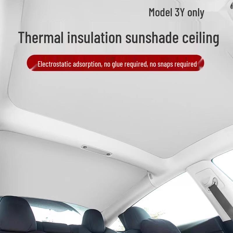 Tesla Model 3/Y Sunroof Sunshade: Heat-Blocking Static Screen for Sun Protection