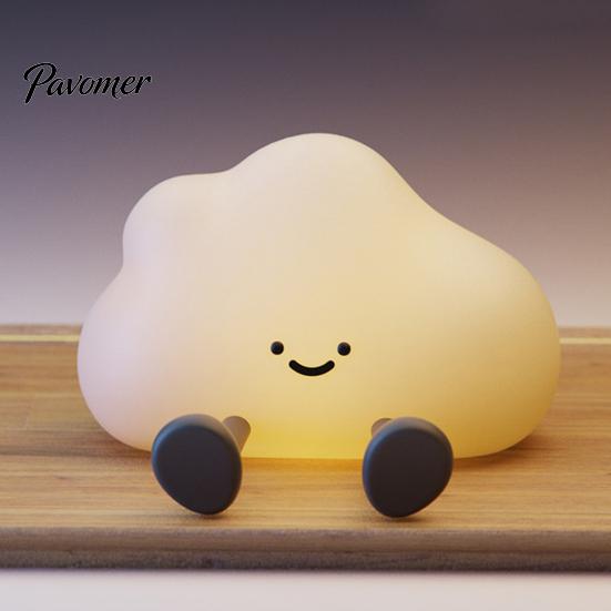 Holiday Present for Friends Cloud Night Light, Cute Silicone Nightlight Baby Toddler, Rechargeable LED Nursery Lamp with Durable Fall Resistant Timer,