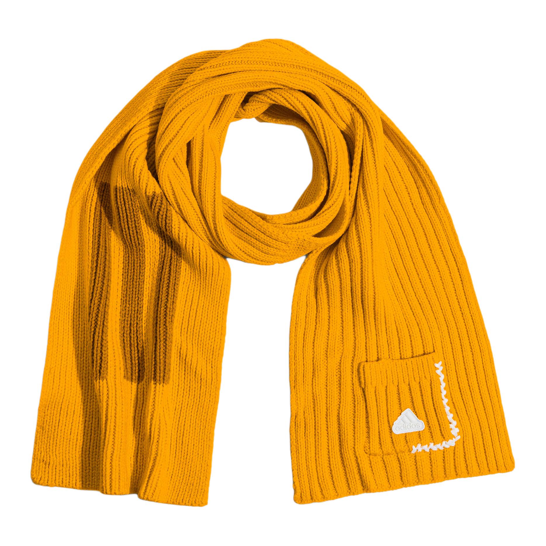 Adidas Acrylic Knit Scarves Unisex Yellow JW1639 F