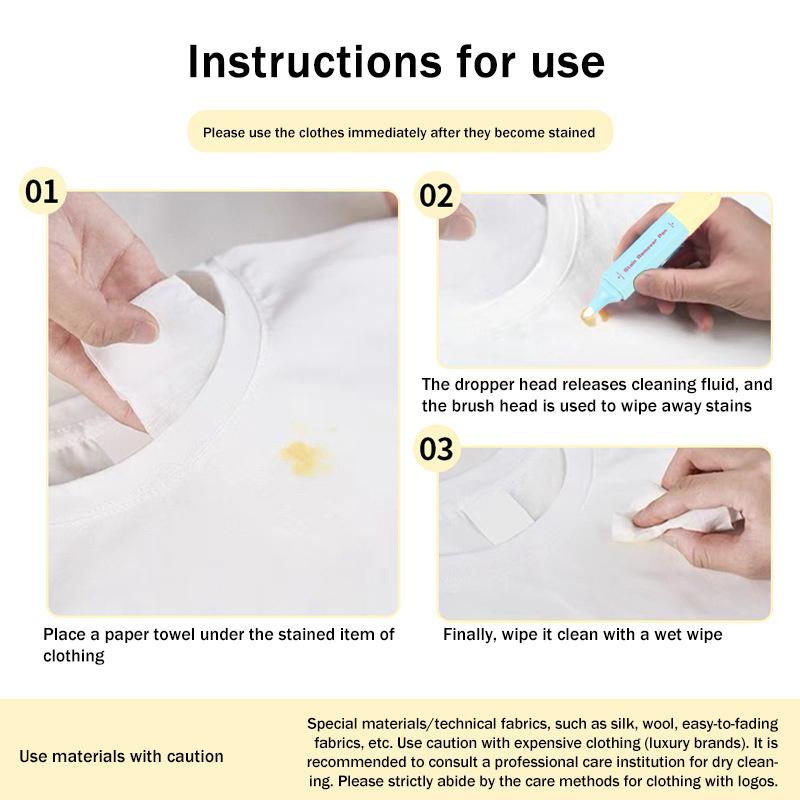 1 Pcs White Clothes Stain Remover Pen Strong Portable Waterless Tank Oil Stain Remover Pen 12Ml Portable Emergency Pot Pen