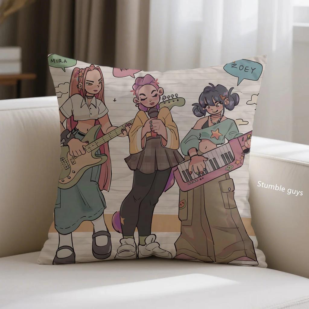 Demon Hunters Kpop Sofa Pillowcase Anime Cushion Cover Bedroom