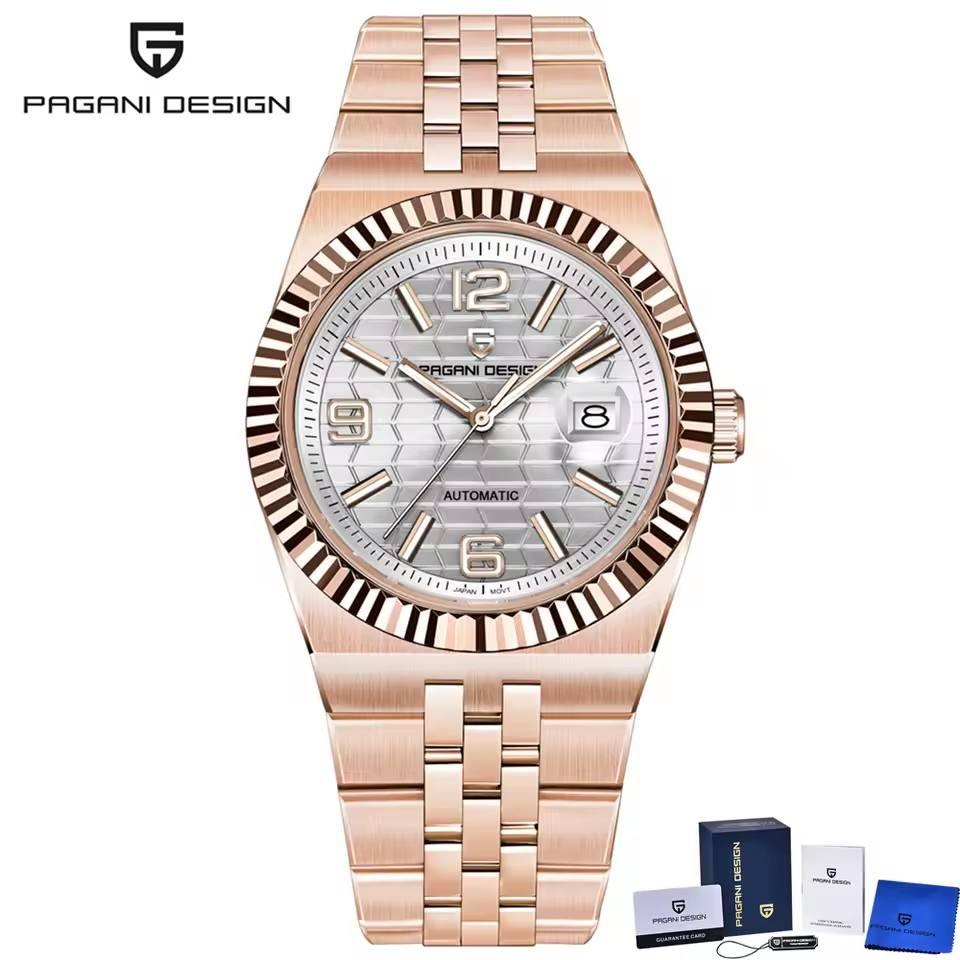 Pagani Design PD-YS027 Automatikuhr Herren Mechanische Armbanduhr Stahlarmband Wasserdicht Leuchtend Kalender Mechanische Armbanduhr
