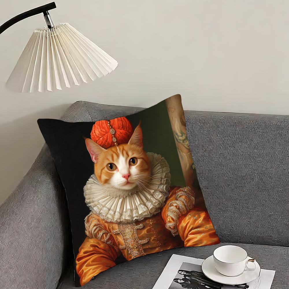Cute Cat Printing Decorative Cushion Cover Reversible Plush Pillow Cover – For Car, Sofa, Bedroom, Perfect As a Gift.