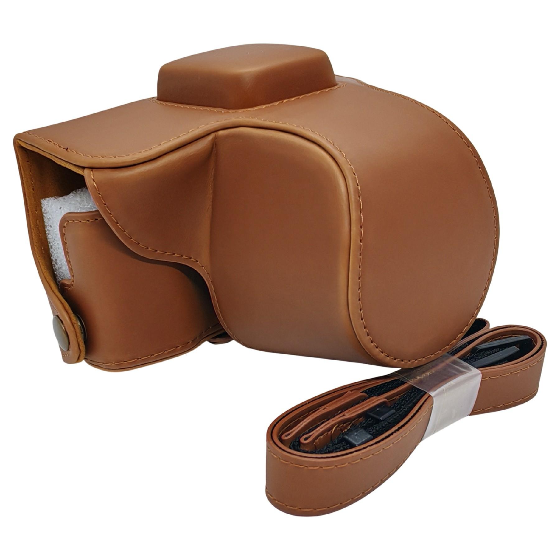 

Camera Bag for Olympus PEN E-PL9/E-PL8/E-PL7 Mirrorless Camera Portable PU Leather Protective Case with Shoulder Strap C