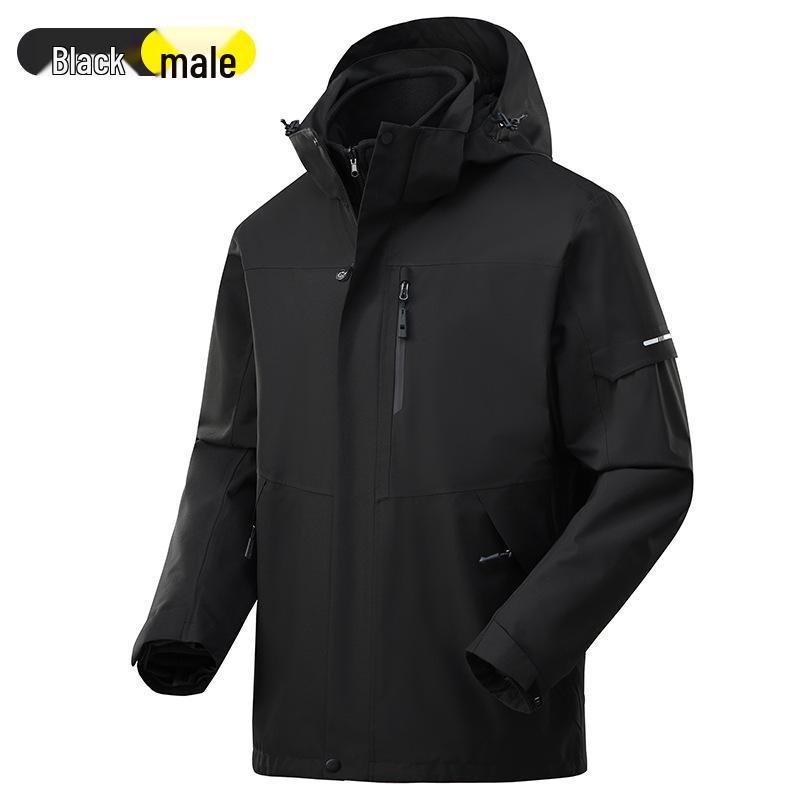 

Новый ветрозащитный плащ 2024: Водоотталкивающая, куртка три в одном для активного отдыха со съемным флисом для мужчин и женщин XXL