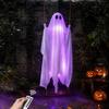 Halloween Partyartikel für Erwachsene Hängende Geisterschaukel Dekoration mit Fernbedienung & LED-Lichterkette, Wasserdichte Gruselige Beleuchtete Veranda Dekoration