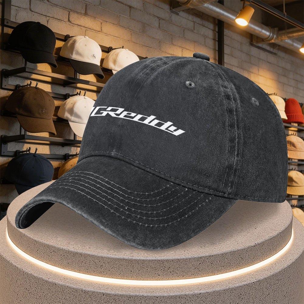 Greddy Logo Print Duckbill Baseball Cap Adjustable Casual Hat For Parties Outdoor Sports Daily Wear