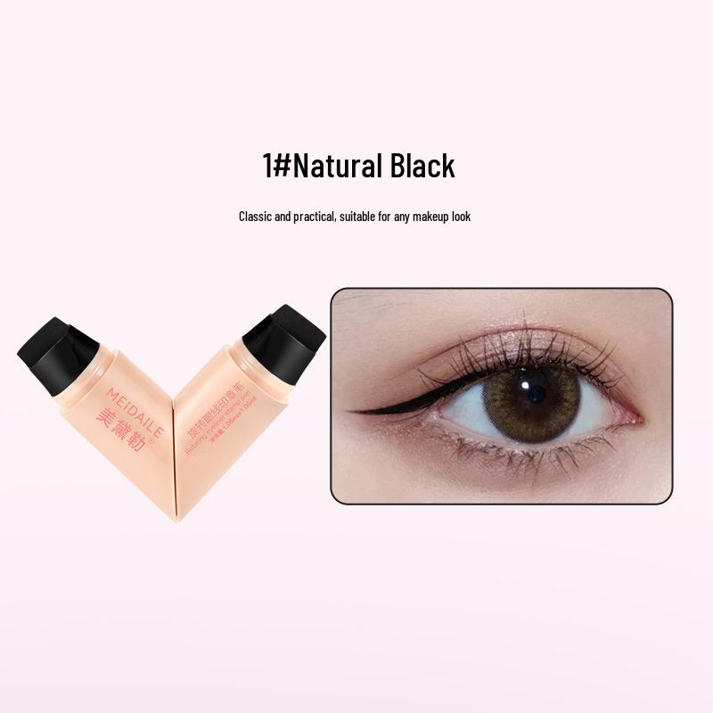 

Meidile Dual-Ended Rotating Eyeliner Stamp: Waterproof, Sweatproof, Smudge-Proof, Long-Lasting for Beginners.
