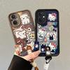 Lychee Pattern Puppy Phone Case with Cute Hand Strap for OPPO A58, A96, A17K, A3 PRO