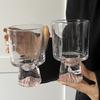 Pink Mountain Glass Cup Creative High Foot Drink Cup Coffee Cup Sweet Cone Cup Wine Cup Elegant Sensation Unique Small Batch