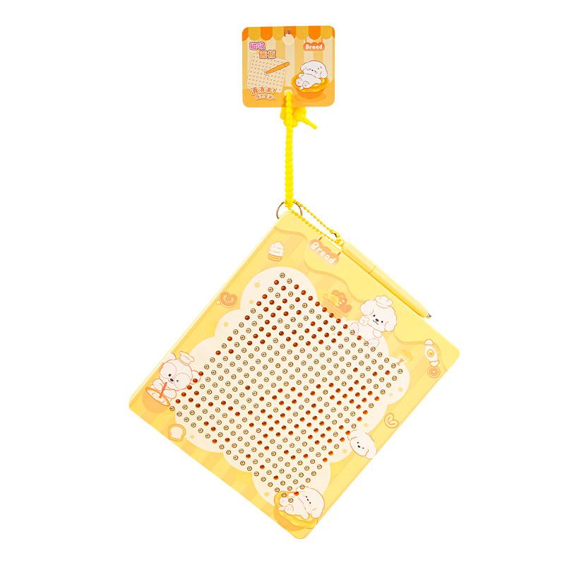 Original Bread Puppy Magnetic Steel Ball Drawing Board Keychain Creative Large Rewritable Drawing Board Backpack Pendant