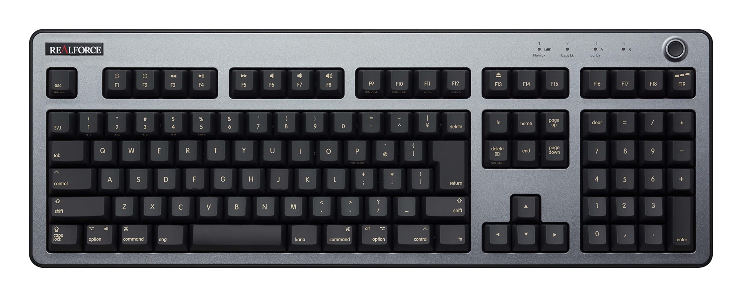 

REALFORCE Real Force Topre R3 Keyboard Mac Layout Quiet Hybrid Model Wireless Bluetooth USB WirelessWired Compatible Full Size Capacitive Contactless