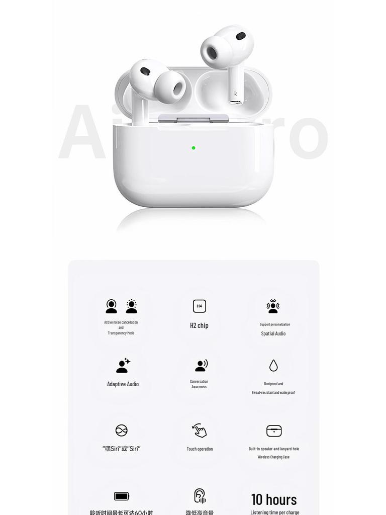 Huaqiangbei Pro3: 2025 Bluetooth Noise-Cancelling Earphones Compatible with Apple