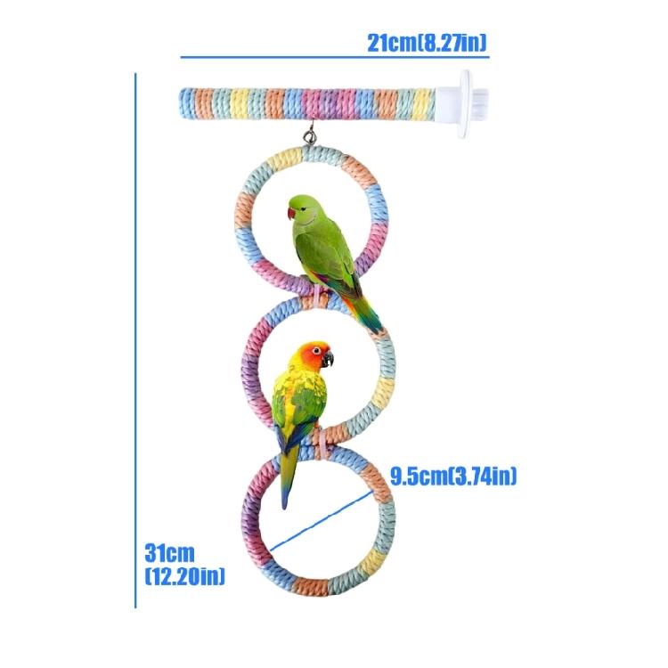 Bird Parrots Toy Chewable Hanging Cage Climbing Ladder with Natural Wood Parrots Suspension Bridge Swing Toy Supply