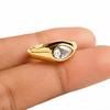 Pear Cut Moissanite Signet Ring, 925 Sterling Silver Ring, Handcrafted Gemstone Ring for Men Women