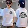 Childrens Summer Cotton TShirt Jurassic World Park Dinosaur Cartoon Print Casual TShirt Cool and Breathable Outdoor Style