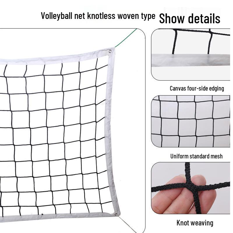 Tragbares Outdoor-Volleyballnetz mit vierseitiger Stahlseil-Einfassung