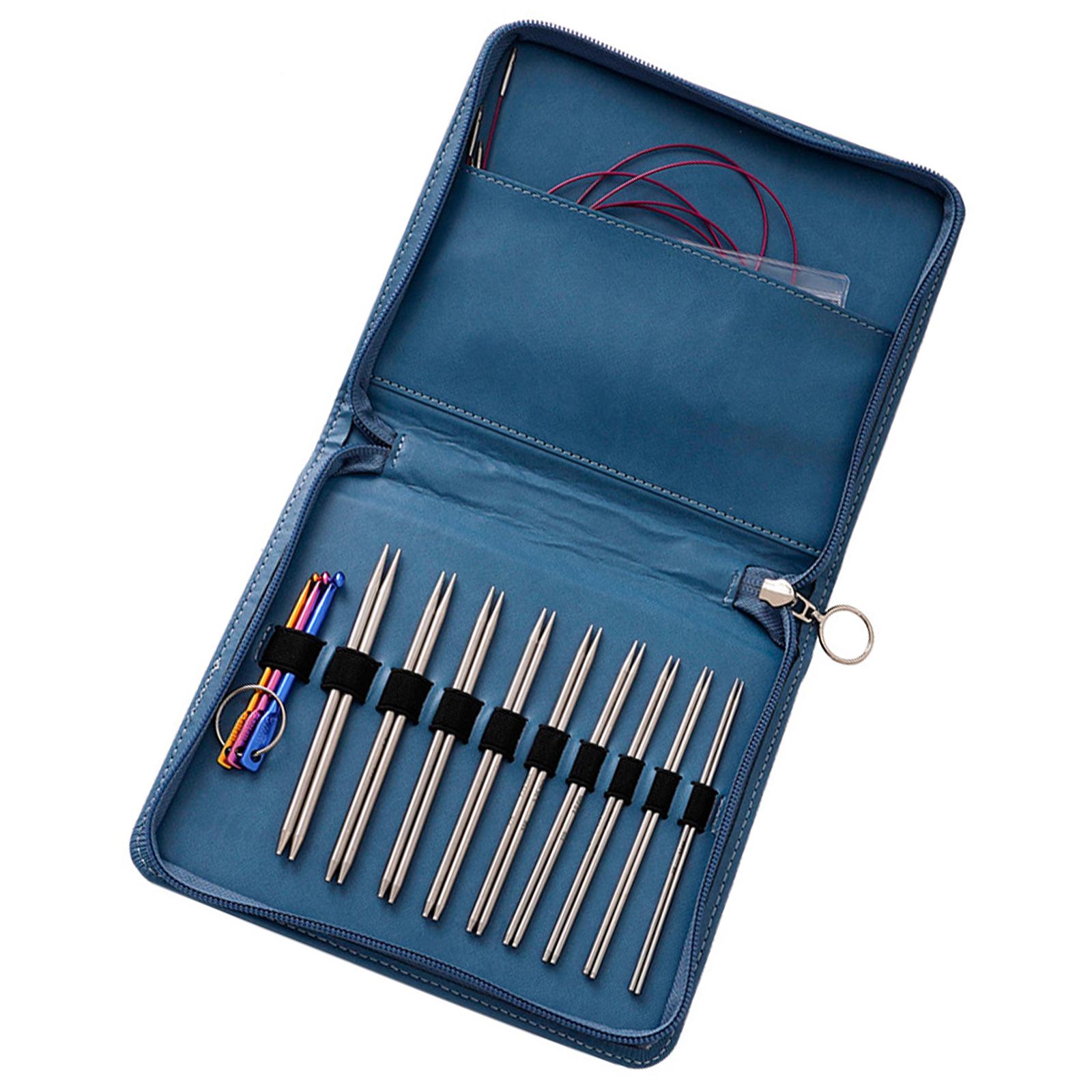 

9 пар стальных круговых спиц крючки для вязания с чехлом на молнии стальные сменные спицы 2,2 мм-4,5 мм