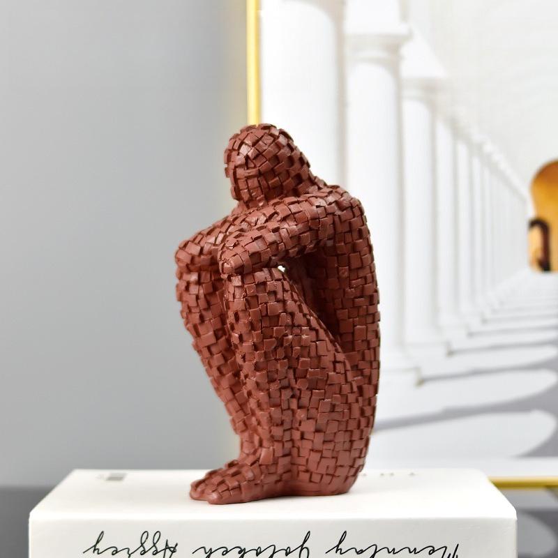 Simple modern bookend ornament mosaic character porch living room wine cabinet TV cabinet office light luxury decoration