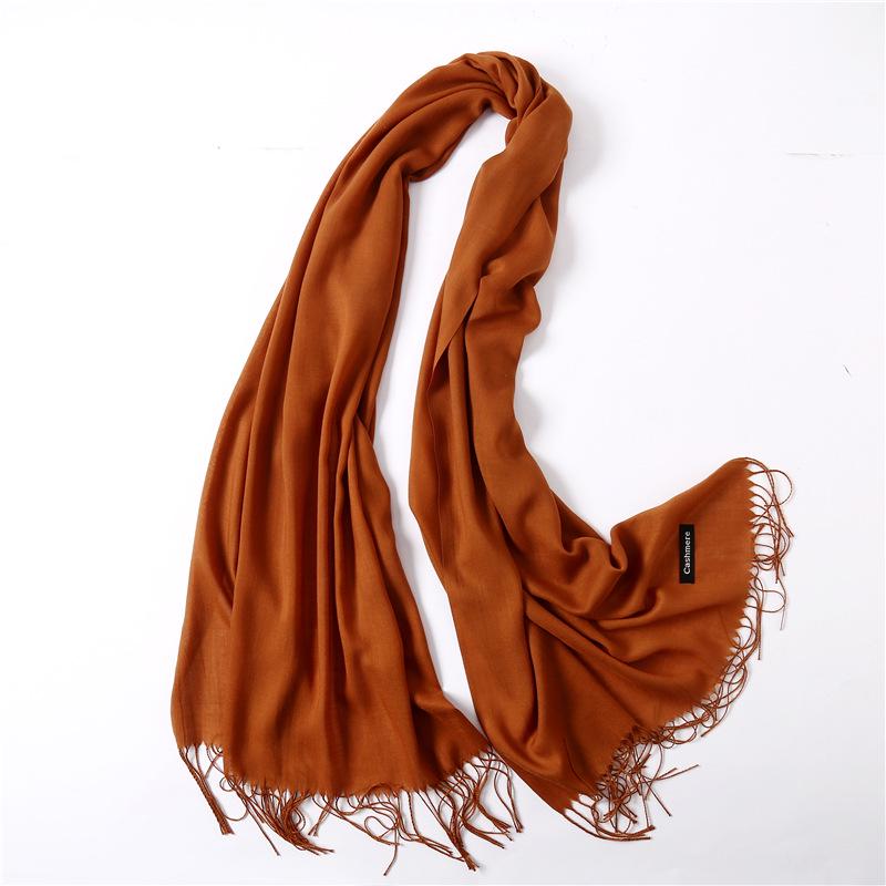 Women's Solid Color Faux Cashmere Scarf, Lightweight Shawl for Spring/Summer & Warm Autumn/Winter Malaysian Headscarf.