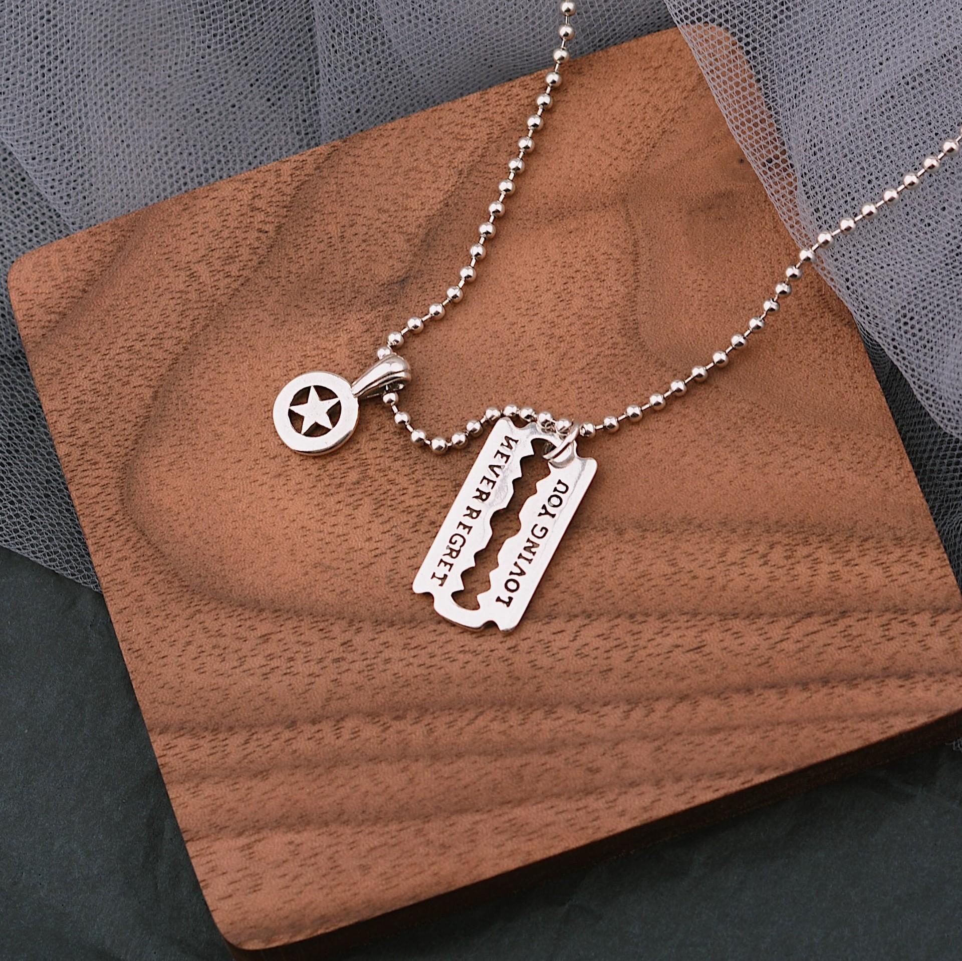 Love Pendant Thai Silver Sweater Hip Hop Cross Necklace Women S Premium Long Sweater Chain Accessories