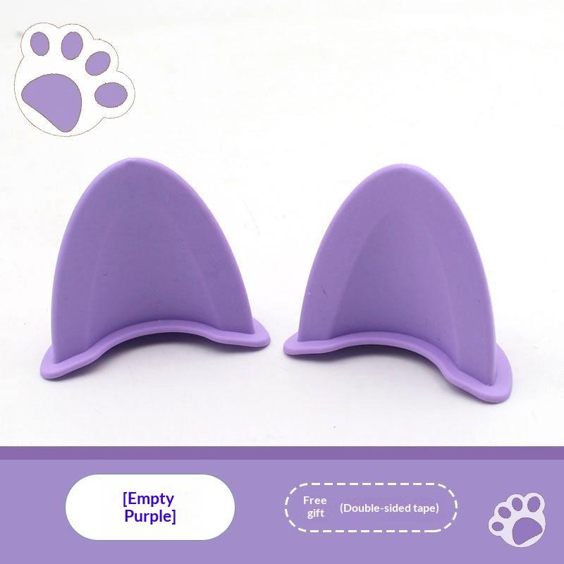Soft ABS Bear Ear Helmet Decorations 1 Pair Adorable Appearance Easy to Install for Outdoor Riding Sports Helmets